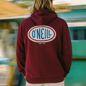 O’Neill Hoodie Mens L Burgundy Pullover Sweatshirt Logo Graphic Surf Skate NWT